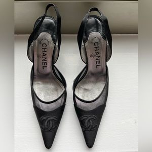 Chanel Mesh Slingbacks